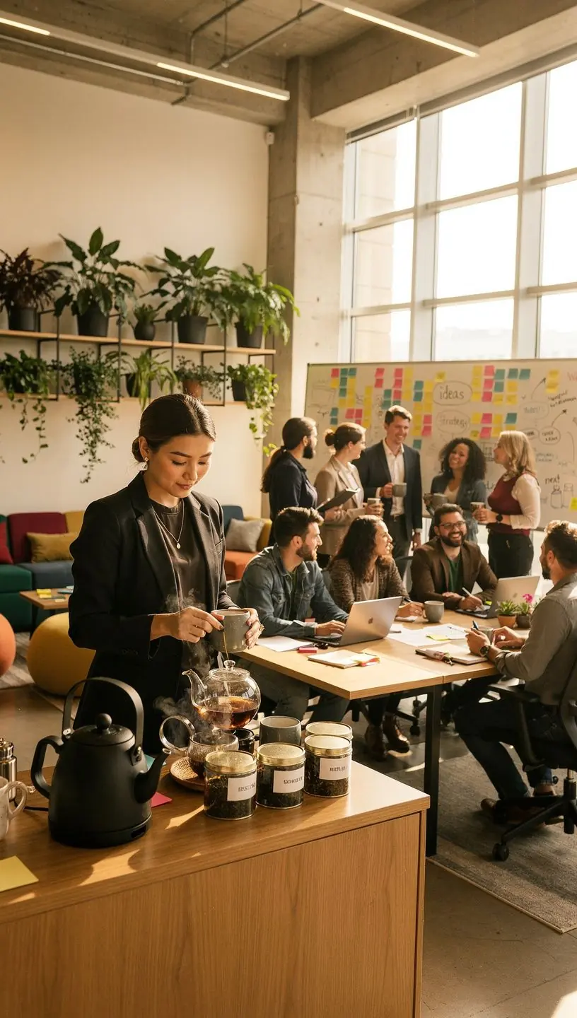 Teás kanna gőzölgő forró teával, amely a reggeli rutin része.