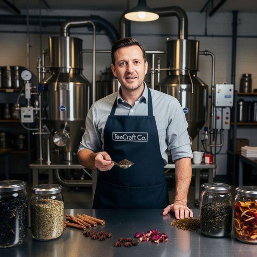 A tea elkészítésének lépéseit bemutató fotó, forró víz és teafű.